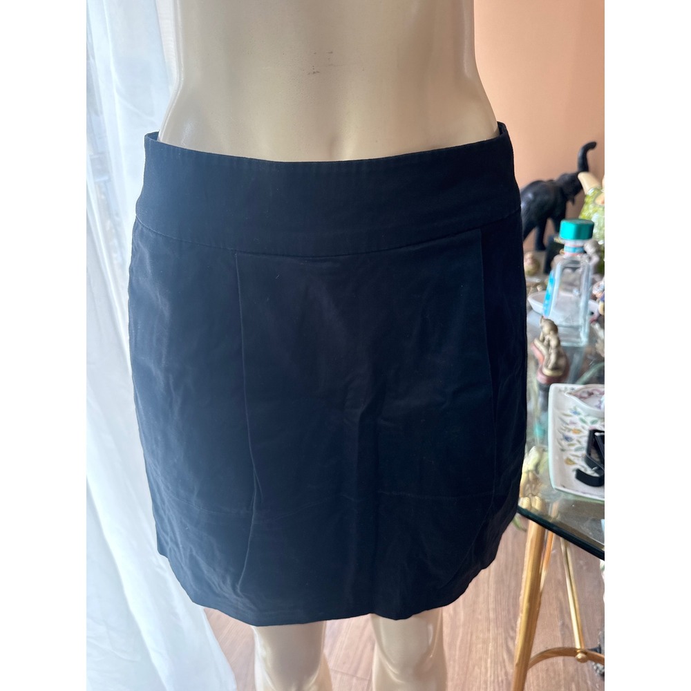 C&A Dress to Para Black Pleated Mini Skirt Gold Back Zip Size 38 Womens